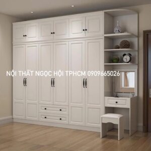 Tủ quần áo kết hợp bàn trang điểm hiện đại - thiết kế thông minh, tiện ích