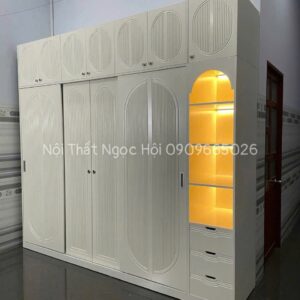 Tủ quần áo cửa lùa hiện đại kết hợp tủ trang trí – Giải pháp lưu trữ tối ưu cho không gian nhỏ