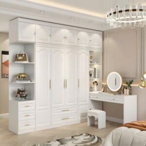 Tủ quần áo kết hợp bàn trang điểm tân cổ điển – Vẻ đẹp sang trọng và tiện nghi cho không gian phòng ngủ
