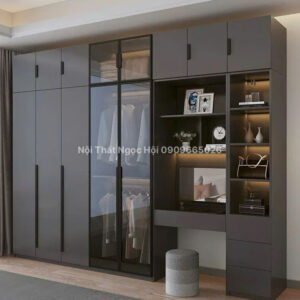 Tủ Quần Áo Hiện Đại Kết Hợp Bàn Trang Điểm – MDF Phủ Melamin Cao Cấp