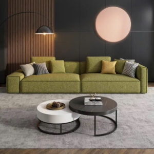Sofa vải nỉ hiện đại màu xanh olive – Phong cách tối giản, đẳng cấp Châu Âu