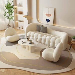 Bộ sofa boucle phong cách Hàn Quốc – Tối giản, mềm mại và cực kỳ thời thượng