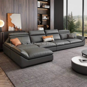 Sofa da chữ L cao cấp hiện đại – Sang trọng, tiện nghi cho không gian sống đẳng cấp