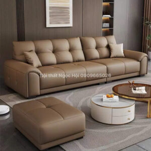 Bộ Sofa Da Cao Cấp và Bàn Trà Hiện Đại