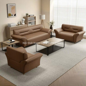 Sofa da nâu kiểu truyền thống hiện đại