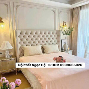 Giường Ngủ Bọc Nệm Tân Cổ Điển Sang Trọng