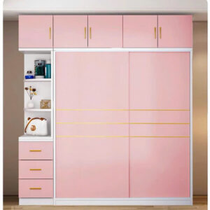 Tủ Quần Áo Cửa Lùa Màu Hồng Pastel