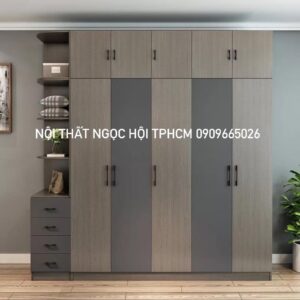 Tủ Quần Áo Gỗ Công Nghiệp Cao Cấp – Nhiều Cánh, Nhiều Ngăn, Kệ Trang Trí Tiện Dụng