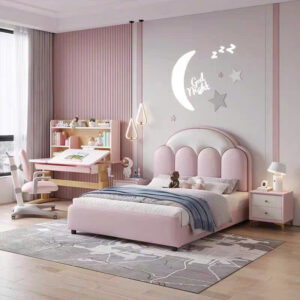 Giường Trẻ Em Hồng Pastel Kiểu Vòm - Phong Cách Hiện Nhẹ Nhàng