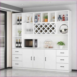 Tủ Rượu Kết Hợp Tủ Bếp Đa Năng – Thiết Kế Tối Giản Màu Trắng Trẻ Trung