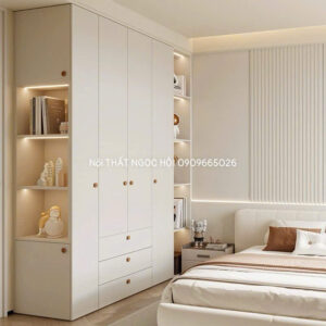 Tủ Quần Áo Gỗ Công Nghiệp Hiện Đại - Thiết Kế Corner Tối Ưu Không Gian