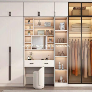 Tủ Quần Áo Gỗ Công Nghiệp Kết Hợp Kệ Trang Điểm - Thiết Kế Hiện Đại Đẳng Cấp