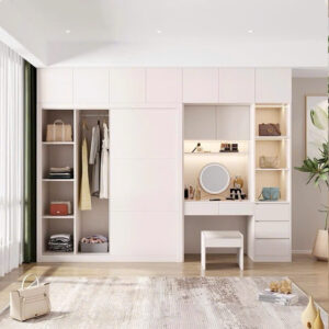 Tủ quần áo kết hợp bàn trang điểm hiện đại – Thiết kế đa năng, sang trọng cho phòng ngủ