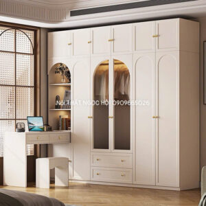 Tủ Quần Áo Gỗ Công Nghiệp Kết Hợp Bàn Làm Việc - Thiết Kế Đa Năng Sang Trọng