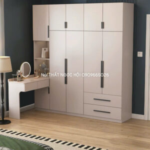 Tủ quần áo kèm bàn trang điểm hiện đại