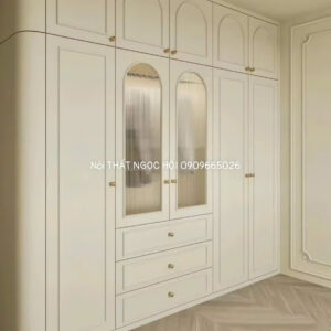 Tủ Quần Áo Gỗ Công Nghiệp Hiện Đại - Thiết Kế Đường Cong Sang Trọng